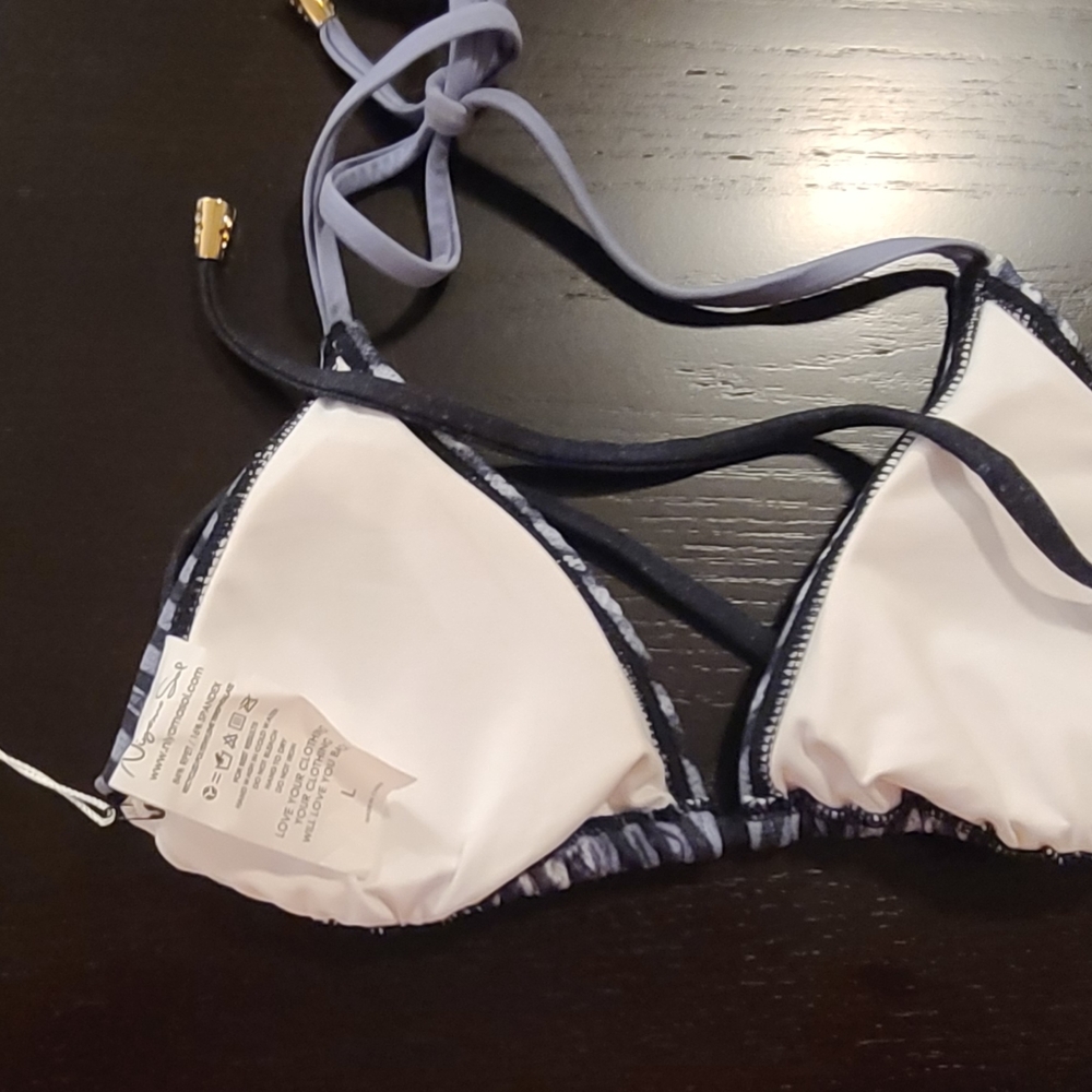 NWT Niyama Sol Triangle Bikini Top, Wanderlust Grey, Large - Picture 3 of 6